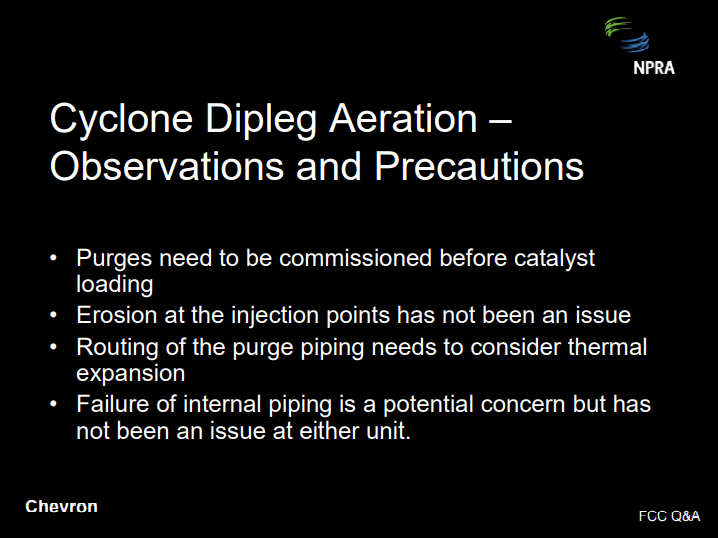 Cyclone Dipleg Aeration – Observations and Precautions