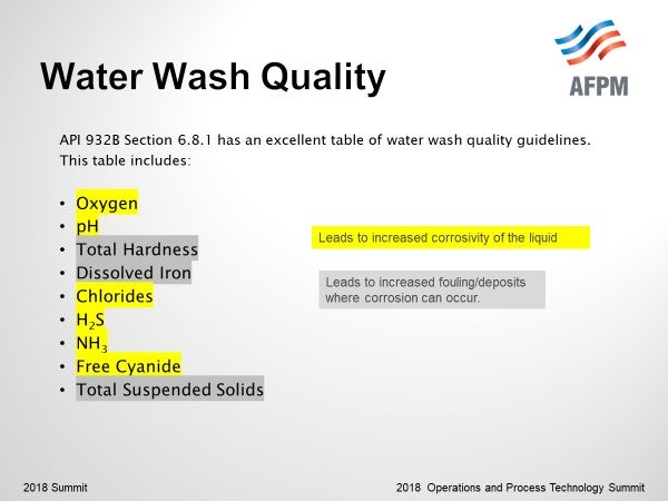 Question 21: What are your important considerations for water washing ...