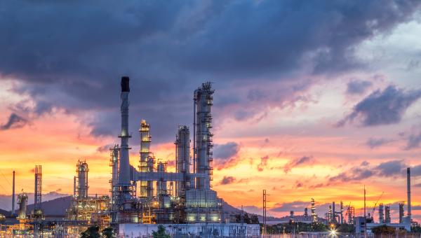Refinery at sunset