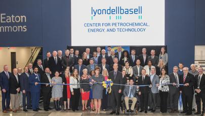 ribon-cutting ceremony at lyondell basell