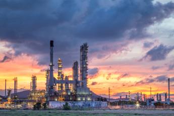 Refinery at sunset