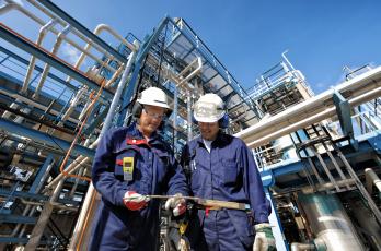 Refinery workers